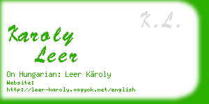karoly leer business card